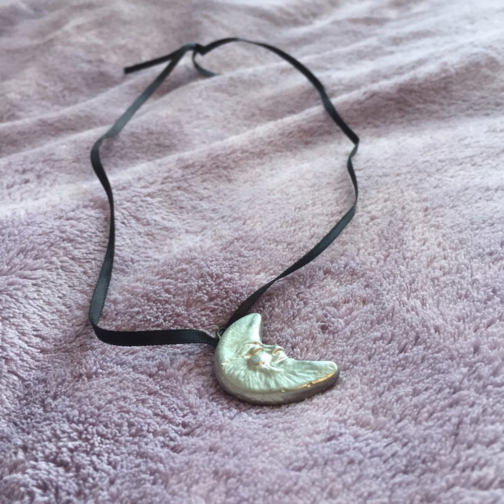 {brandy melville} Silver Moon Pendant Necklace